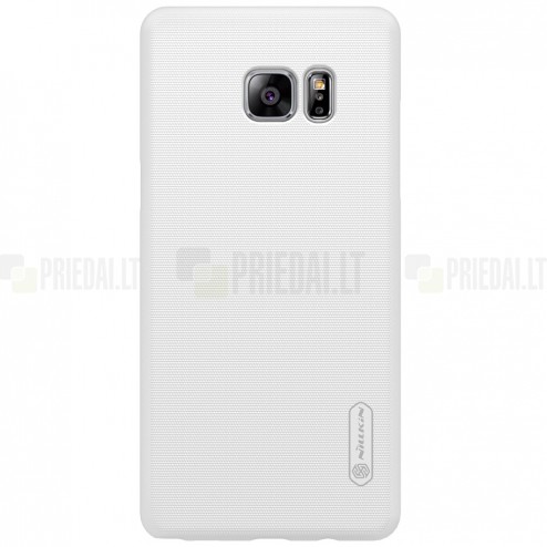 Nillkin Frosted Shield Samsung Galaxy Note 7 (N930) baltas plastikinis dėklas + apsauginė ekrano plėvelė