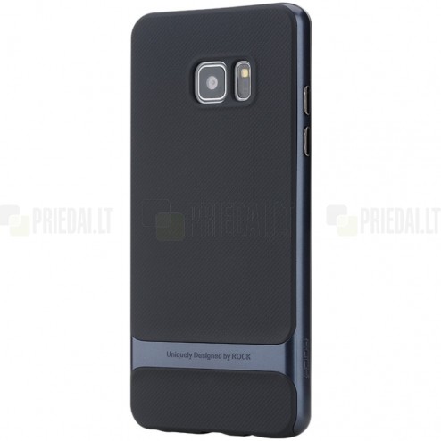 „Rock“ Royce sustiprintos apsaugos Samsung Galaxy Note 7 (N930) juodas mėlynos spalvos apvadais kieto silikono (TPU) ir plastiko dėklas