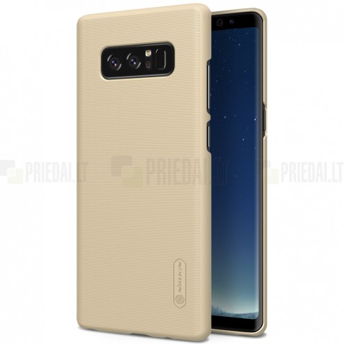Nillkin Frosted Shield Samsung Galaxy Note 8 (N950F) auksinis plastikinis dėklas + apsauginė ekrano plėvelė
