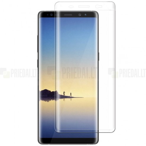 Samsung Galaxy Note 8 (N950F) Tempered Glass sustiprintos apsaugos skaidrus pilnai dengiantis apsauginis ekrano stiklas 0,3 mm