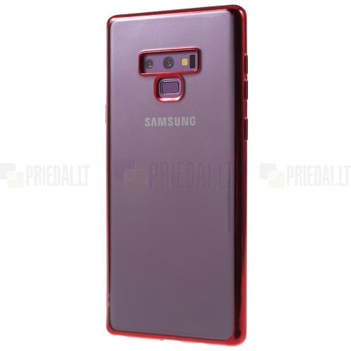 Samsung Galaxy Note 9 (N960F) Silikoninis skaidrus dėklas, raudonas 
