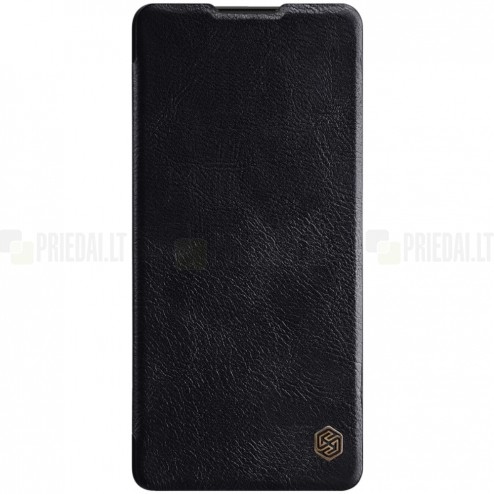 Prabangus Nillkin Qin serijos juodas odinis atverčiamas Samsung Galaxy S10 Lite (G970)