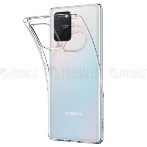 Samsung Galaxy S10 Lite (G970) kieto silikono TPU skaidrus pilkas dėklas - nugarėlė