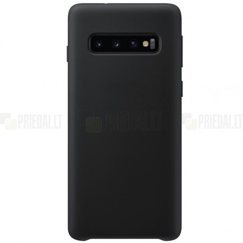 Samsung Galaxy S10 (G973) „Shell“ kieto silikono TPU juodas dėklas - nugarėlė