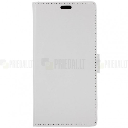 Samsung Galaxy S10e (G970) atverčiamas baltas odinis dėklas - piniginė