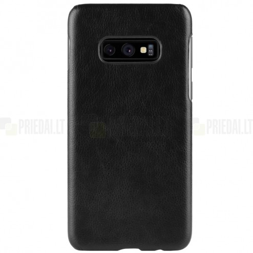 „Litchi“ Skin Leather Samsung Galaxy S10e (G970) juodas plastikinis dėklas - nugarėlė