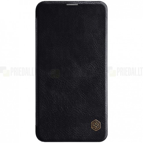 Prabangus „Nillkin“ Qin serijos juodas odinis atverčiamas Samsung Galaxy S10e (G970)