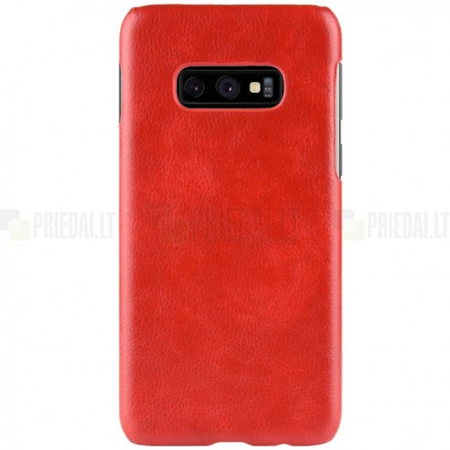 „Litchi“ Skin Leather Samsung Galaxy S10e (G970) raudonas plastikinis dėklas - nugarėlė