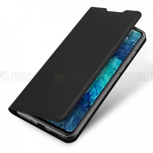 „Dux Ducis“ Skin serijos Samsung Galaxy S20 FE (Fan Edition) juodas odinis atverčiamas dėklas