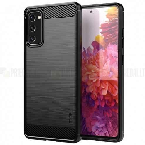 Samsung Galaxy S20 FE (Fan Edition) „Mofi“ kieto silikono TPU juodas dėklas - nugarėlė