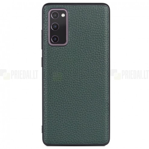 „Deluxe Leather“ Samsung Galaxy S20 FE (Fan Edition) žalias odinis dėklas