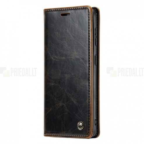 Samsung Galaxy S20 Ultra (G988, G988) „CaseMe“ Leather solidus atverčiamas rudas odinis dėklas - knygutė