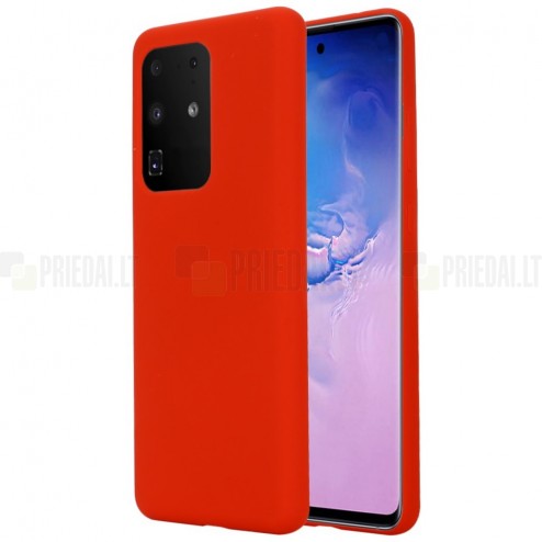 Samsung Galaxy S20 Ultra (G988) Shell kieto silikono TPU raudonas dėklas - nugarėlė