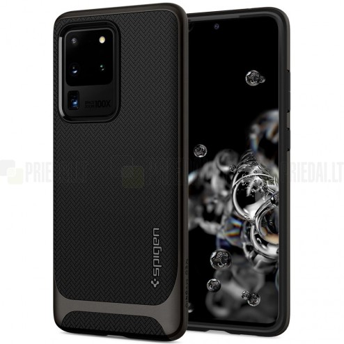 „Spigen“ Neo Hybrid Gunmetal sustiprintos apsaugos Samsung Galaxy S20 Ultra (G988) juodas dėklas