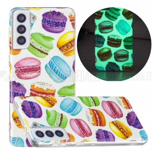 Samsung Galaxy S21 FE (Fan Edition) 5G „Glow“ Macaroon kieto silikono TPU spalvotas dėklas - nugarėlė 