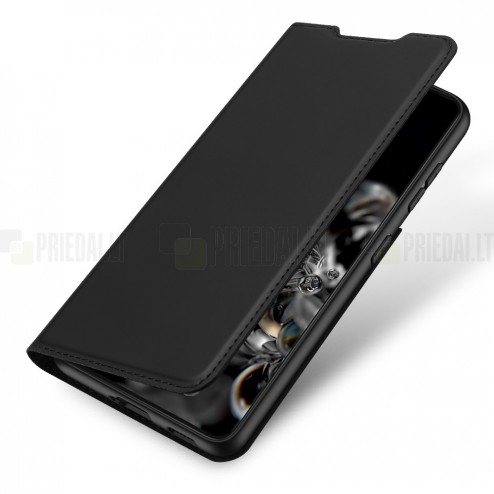 Dux Ducis Skin serijos Samsung Galaxy S21+ (G996B) juodas odinis atverčiamas dėkla
