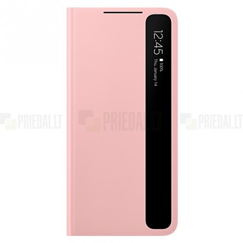 Samsung Galaxy S21+ (G996B) originalus Smart Clear View Cover (EF-ZG996CPEGEE) atverčiamas rožinis dėklas - knygutė