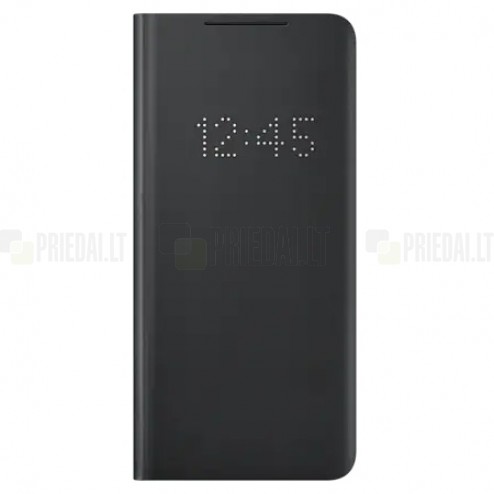 Samsung Galaxy S21 Ultra (G998B) originalus Smart Led View Cover atverčiamas juodas dėklas - knygutė