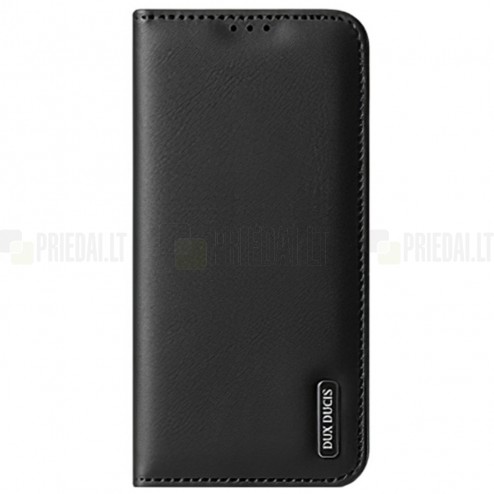„Dux Ducis“ Hivo serijos Samsung Galaxy S22 Ultra 5G (SM-S908X) juodas odinis atverčiamas dėkla