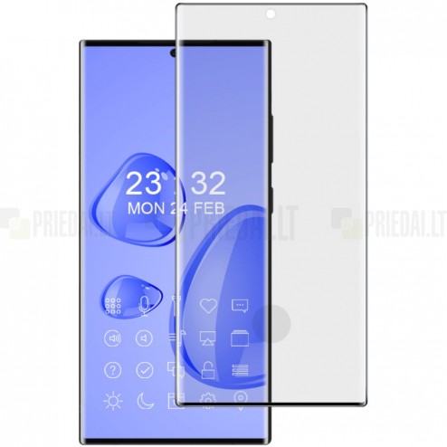 Samsung Galaxy S23 Ultra „Imak“ Tempered Glass sustiprintos apsaugos juodas pilnai dengiantis apsauginis ekrano stiklas