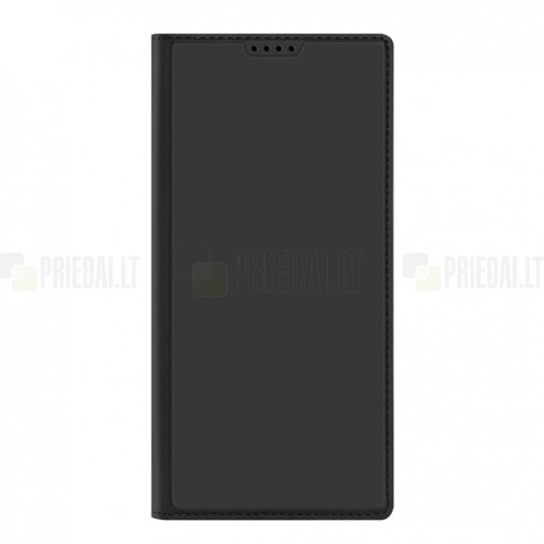 „Dux Ducis“ Skin serijos Samsung Galaxy S23 Ultra (SM-S918) juodas odinis atverčiamas dėklas