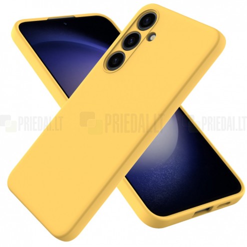 Samsung Galaxy S24 (SM-S921) Shell kieto silikono (TPU) dėklas geltonas - nugarėlė