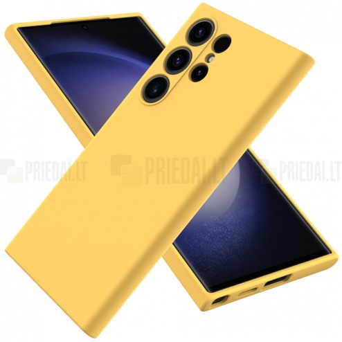 Samsung Galaxy S24 Ultra (SM-S928) Shell kieto silikono (TPU) dėklas geltonas - nugarėlė