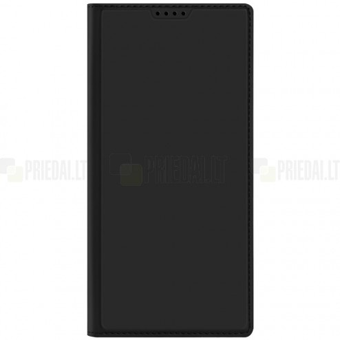 Samsung Galaxy S25 Ultra „Dux Ducis“ Skin serijos atverčiamas juodas odinis dėklas - piniginė