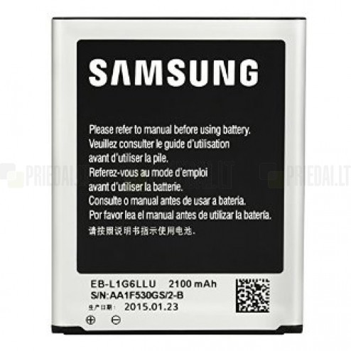Samsung Galaxy S3 i9300 akumuliatorius, baterija (EB-L1G6LLU, 2100 mAh, vidinė, originali)