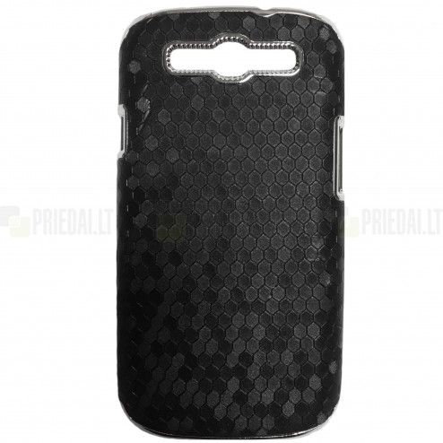 Samsung Galaxy S3 (i9300) elegantiškas korėtas juodas raštuotas dėklas su sidabriniais apvadais