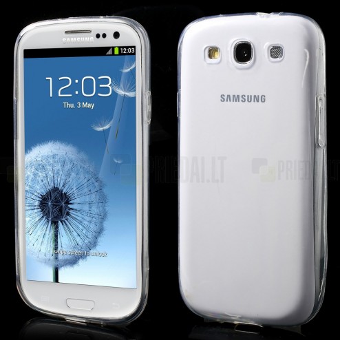 Samsung Galaxy S3 skaidrus (permatomas) kieto silikono TPU ploniausias pasaulyje dėklas