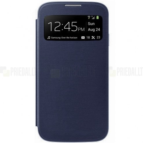 Samsung Galaxy S4 (I9500) S View Cover atverčiamas tamsiai mėlynas dėklas