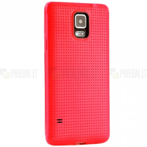 Samsung Galaxy S5 (G900, G903) „Dots“ kieto silikono raudonas TPU dėklas - nugarėlė