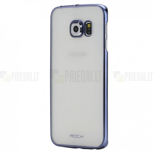 Samsung Galaxy S6 Edge (G925) Rock Neon plastikinis skaidrus permatomas mėlynas dėklas