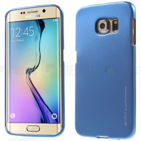 Samsung Galaxy S6 Edge (G925) Mercury mėlynas kieto silikono tpu dėklas - nugarėlė