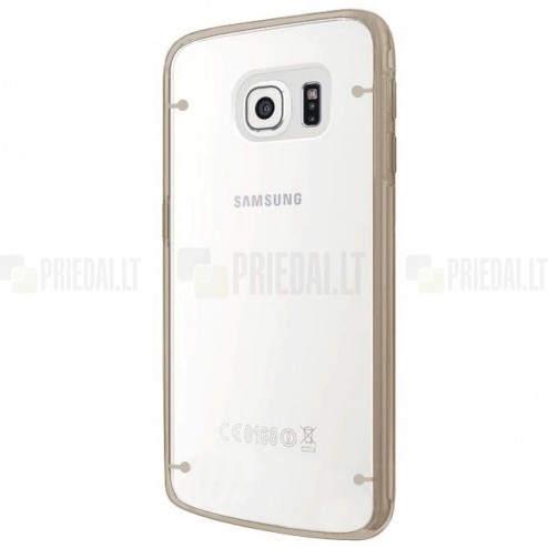 Samsung Galaxy S6 Edge+ Plus (G928) Plastikinis skaidrus dėklas, auksinis