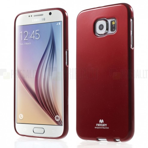Samsung Galaxy S6 (G920) Mercury raudonas kieto silikono tpu dėklas - nugarėlė