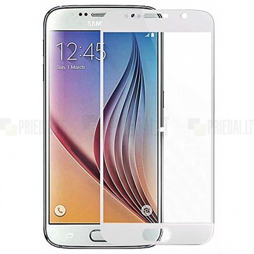 Samsung Galaxy S6 (G920) „Nillkin“ CP 9H Tempered Glass sustiprintos apsaugos baltas pilnai dengiantis apsauginis ekrano stiklas 0,33 mm