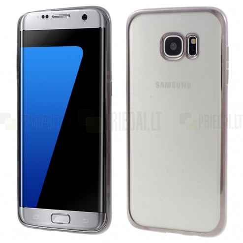 Samsung Galaxy S7 edge (G935) Silikoninis skaidrus dėklas, pilkas