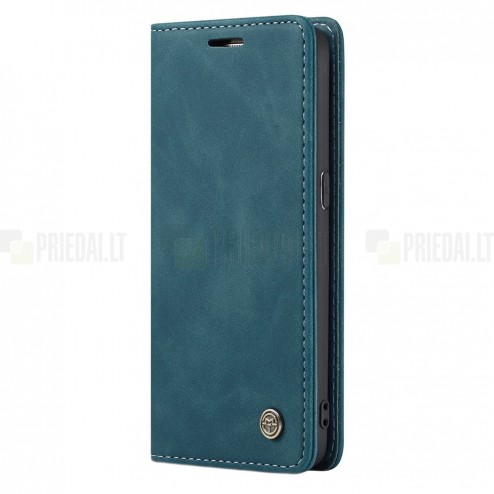 Samsung Galaxy S7 (G930) CaseMe Retro solidus atverčiamas žalias odinis dėklas - knygutė