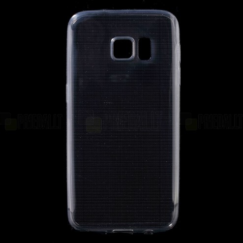 Samsung Galaxy S7 (G930) skaidrus (permatomas) kieto silikono TPU ploniausias pasaulyje pilkas dėklas