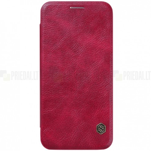 Prabangus „Nillkin“ Qin serijos raudonas odinis atverčiamas Samsung Galaxy S7