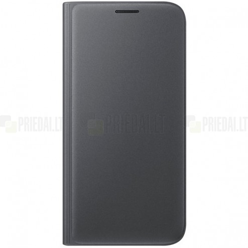 Samsung Galaxy S7 (G930) originalus Flip Wallet Cover atverčiamas juodas odinis dėklas - piniginė