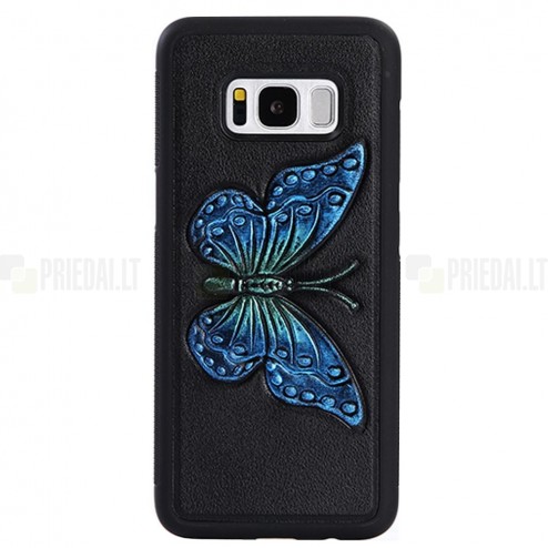 Samsung Galaxy S8 (G950) spalvotas kieto silikono TPU dėklas (nugarėlė) - Drugelis