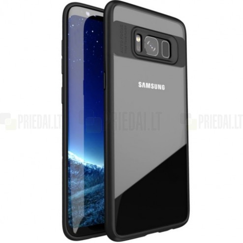 „IPAKY“ Frame Samsung Galaxy S8 (G955) skaidrus juodos spalvos apvadais kieto silikono (TPU) dėklas
