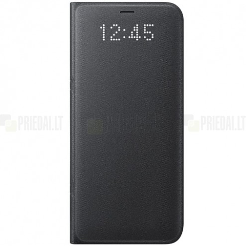 Samsung Galaxy S8 (G950) originalus Led View Cover atverčiamas juodas odinis dėklas - piniginė