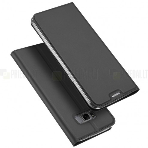 „Dux Ducis“ Skin serijos Samsung Galaxy S8 (G950) juodas odinis atverčiamas dėkla