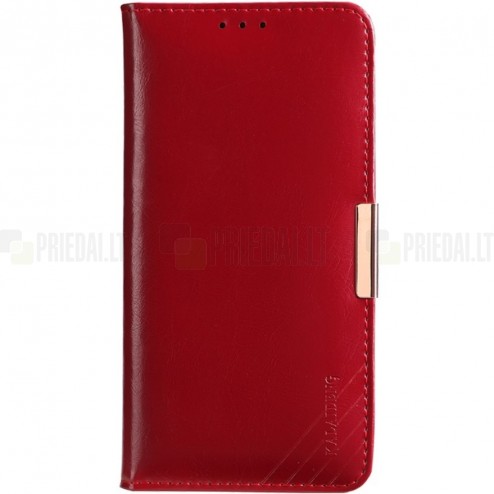 „Kalaideng“ Royale atverčiamas bordo odinis Samsung Galaxy S8+ (G955) dėklas