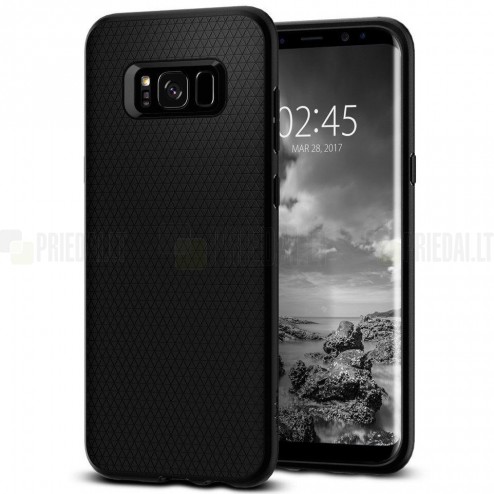 „Spigen“ Liquid Air Samsung Galaxy S8+ (G955) juodas kieto silikono dėklas
