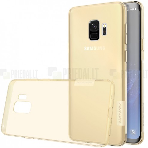 Samsung Galaxy S9 (G960) Nillkin Nature plonas skaidrus (permatomas) silikoninis TPU rudas dėklas